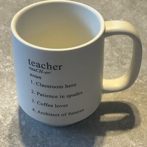 Indigo White “Teacher” Mug - New